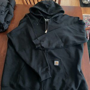 Black Carhartt Zip Up Hoodie Mens XL